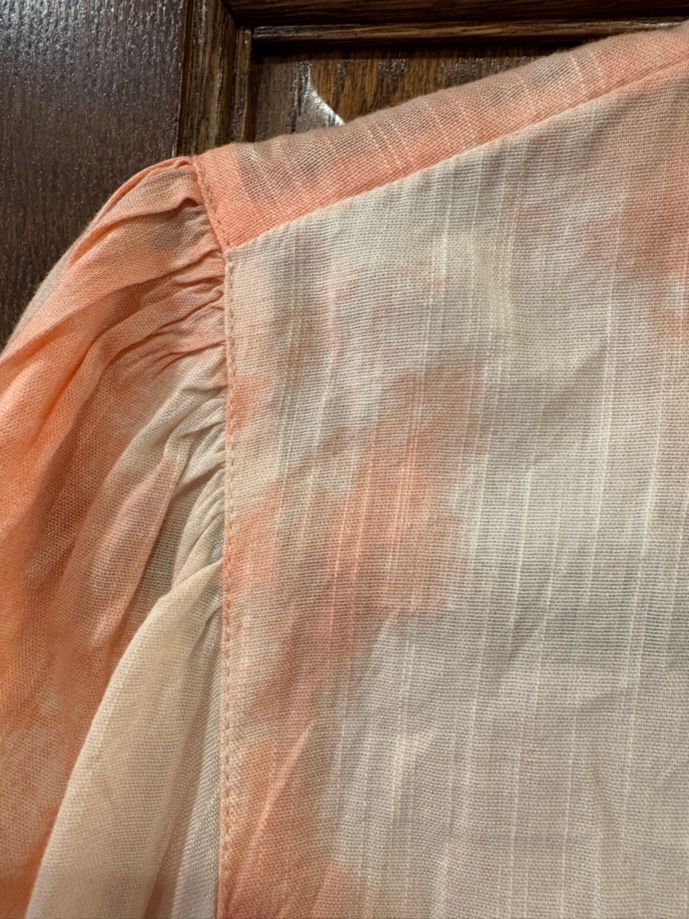 GAP Cotton Dress L tiered peach ivory - Picture 7 of 12
